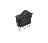 1/5pcs 3-pin rocker button switch KCD3 ON-OFF 2nd gear position cat's eye with LED AC 16A 250V copper feet/silver contacts NWPNLXEA(Rot,One Size)