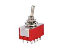 1/5PCS Rouge 12 Broches ON-OFF-ON/ON ON 3/2 Position Mini Interrupteur À Bascule AC 6A/125V 2A/250V Avec Borne À Souder Étanche(MTS-402,5PCS)