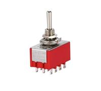 1/5PCS Rouge 12 Broches ON-OFF-ON/ON ON 3/2 Position Mini Interrupteur À Bascule AC 6A/125V 2A/250V Avec Borne À Souder Étanche(MTS-403,5PCS)