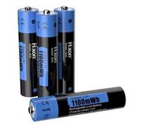 1.5V AAA Lithium Rechargeable Batterie 1100mWh avec 4-Pack, pour Télécommande, Jouets, Lampe de Poche, Réveils, Horloge