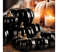 1/6/12 pièces Citrouille artificielle décoration d'automne, mini petite citrouille factice, convient pour le festival de la récolte d'automne, Halloween, Thanksgiving, décoration de table de maison (N