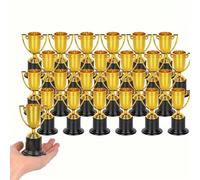 1/6/12 pièces Trophée de coupe en or, Mini trophée en plastique, Prix de compétition sportive, Récompense de concours d'orthographe, Faveur de fête 12 pièces,6 pièces,1 pièce,12 tasses en cuivre,6 cou