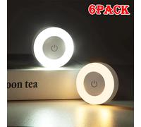 1-6 pièces économie d'énergie LED veilleuses capteur tactile 3 couleurs réglable mur lampe de nuit USB Rechargeable magnétique chambre allée chambre 3Pcs
