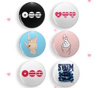 1/6 pièces Épingle de sûreté design cœur mignon et "Envoyant mon amour" 4,4 cm/1,73 po, Broche de style ARMY à la mode, Décoration pour vêtements, sac à dos, cadeau parfait pour les fans Taille Unique