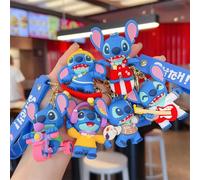 1/6 pièces Lilo & Stitch jouets Keychian Anime point dessin animé porte-clés doux ange porte-clés femmes voiture porte-clés fille cadeau d'anniversaire 4pcs