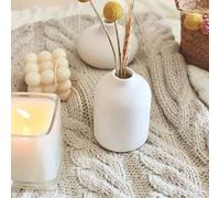 1/6 pièces Petit vase en céramique blanche, décoration pour la maison | Convient pour les fleurs séchées et les plantes d'intérieur, vase à boutons de style rustique | Mariage, table de mariage, style