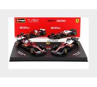 BBURAGO 2X Ferrari SF-25#16 Leclerc F1 1:64 Modèle de Voiture à | 2 voitures Fomel 1 fidèles à l'original de la Scuderia, idée cadeau pour les fans de sport automobile, à partir de 14 ans