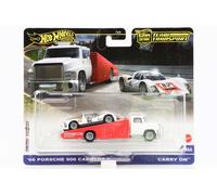 1:64 Hot Wheels '66 Porsche 906 Carrera 6 + Transport De L'Équipe Car Culture
