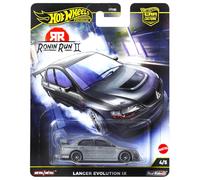 Hot Wheels Voiture de collection 1:64 Mitsubishi Lancer Evolution IX Ronin Run 2 pneus Real Riders
