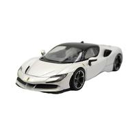 1:64 pour Ferrari SF90 Pringhorse Hard Top Supercar Modèle Blanc Alliage Jouet Souvenir De Collection Réplique de Véhicule