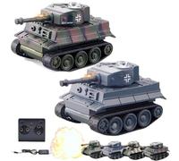 1/64 Rc Tank,Remote Control Tank,Rc Military Vehicles, Waterproof Mini 4wd Crawler Truck Car with LED for Girls Boys Gift (2PC-E)