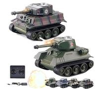 1/64 Rc Tank,Remote Control Tank,Rc Military Vehicles, Waterproof Mini 4wd Crawler Truck Car with LED for Girls Boys Gift (2PC-C)