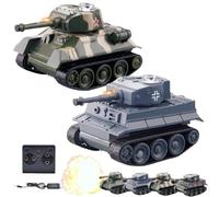 1/64 Rc Tank,Remote Control Tank,Rc Military Vehicles, Waterproof Mini 4wd Crawler Truck Car with LED for Girls Boys Gift (2PC-D)