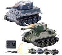 1/64 Rc Tank,Remote Control Tank,Rc Military Vehicles, Waterproof Mini 4wd Crawler Truck Car with LED for Girls Boys Gift (2PC-A)