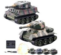 1/64 Rc Tank,Remote Control Tank,Rc Military Vehicles, Waterproof Mini 4wd Crawler Truck Car with LED for Girls Boys Gift (2PC-F)