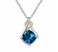 1,67 cm Blue Topaz Pendant Natural Gemstone Silver Collier Bijoux Fine Bijoux pour Les Femmes Best Gift