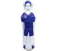 1.6m Gonflable Football Formation Objectif Gardien, Stand Tumbler PVC De Football Gonflable Mannequin De Formation, pour la Pratique du Football et Dribble Mur Passant Exercices (Bleu)