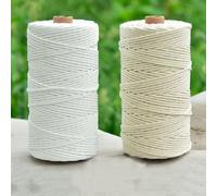 1-6mm Coton Corde torsadé Coton Cordons Blanc Ficelle macramé Cordon chaîne Fil pour fête Mariage décoration Accessoire Bricolage