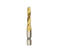 1/6pc M3-M10 Forets à vis Tarauds HSS Fraise Ébavurage Ensemble Foret combiné métrique Taraud en acier rapide Composé(Gold 6pcs Set Long)