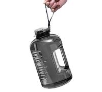 1,7 L de grande bouteille d'eau avec bouteille d'eau en gallon de paille avec marqueur de temps énorme bouteille de motivation Puche de sport avec poignée pour le camping de gymnase, piscine