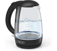 1.7 Liter Glass Electric Kettle, Quickly Boil 7 Cups Of Water In 6-7 Minutes, Soft Blue Led Lights Illuminate While Boiling, Cordless Portable Water Heater, Carefree Auto Shut-Off,[Bou9180103]