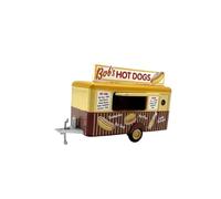 1:76 pour Hot Dog Mobile Trailer Alloy Car Model Diecast Miniature Static Rare Collectible