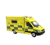 1:76 pour Mercedes Benz Ambulance Alliage Jouet Voiture Kit Modèle Simulation Ornements Jouets Non RC(01)