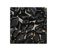 1.76oz DIAMONDUO Glass Two-Hole Beads Rhombus gemduo 5 x 8 mm, Black