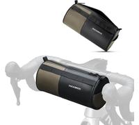 1.7l Handlebar Bag Cross Front Mtb Cylindrical Front Bag With Adjustable Shoulder Strap 128 Cm Side Pocket Fire Warning Hanging Reflective Road Bike Folding Black Coffee