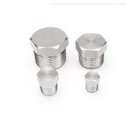 1/8" 1/4" 3/8" 1/2" 3/4" 1" 1-1/4" 1-1/2" 2" BSPT NPT mâle 316 304 extrémité fraisée en acier inoxydable capuchon à tête carrée(BSPT,SS304 Outer Hex,1/4")