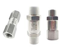 1/8" 1/4" 3/8" 1/2" 3/4" 1" BSP NPT Split type One Way Check Valve Non-return Inline 304 Stainless Steel Water Gas Steam Oil(3/4",Female To Male NPT)