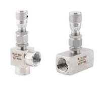 1/8" 1/4" 3/8" 1/2" 3/4" BSP NPT Female Straight Or Elbow 304 316 Stainless Steel Flow Micro Rregulating Metering Needle Valve(3/8",BSPP_1.2MM)