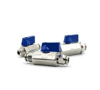 1/8" 1/4" 3/8" 1/2" BSP Female Male x 4 6 8 10 12 16mm Push In Mini Sanitary Ball Valve Homebrew Beer SUS304 Stainless With Blue(1/8",FEMALE_8MM)
