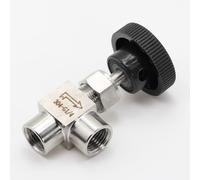 1/8" 1/4"3/8" 1/2"BSP Female Thread Adjustable Needle Valve 90 Degree Stainless Steel 304 ON/OFF(1/2")