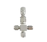 1/8 "1/4" 3/8 "4 6 8 10 12mm OD Tube Compression cloison té 304 en acier inoxydable arrêt mesure micro-aiguille vanne eau gaz huile(9.52mm)