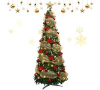 1.8/1.5M Sapin de Noel, Sapin Noel Artificiel, Sapin de Noel Lumineux LED, Premium Arbre de Noël Artificiel - Sapin Artificiel avec Support en métal (B-1.5M)