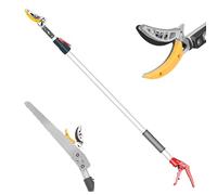 1.8-4m Sécateur à long manche Ciseaux de jardin pour le cisaillement et la fixation Coupe - branches télescopique Coupe - feuilles pour la cueillette des fruits Avec lame de scie