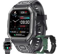 1.8 Inch Amoled Men's Smart Watch With Bluetooth 5.2 Call/Dialing, Smartwatch Compatible With Samsung Huawei Xiaomi Android Ios Pedometer Gps Shared Watch 123 Sports Heart Rate Monitor (Black)