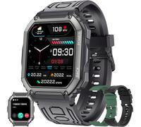 1.8 Inch Amoled Men's Smart Watch With Bluetooth Calls, 5atm Smartwatch With 123 Sports Modes/Spo2/Heart Rate/Music Player/Fitness Smart Watch For Android Ios (Black)