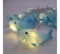1.8 M 10 Led Chambre D'enfants Mignon Animal Veilleuses Pour Lumières De Vacances Arbre Lumières Décoratives Fête Cour Et Jardin Enfants Chambre Dortoir Décor (Requin)