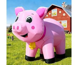 1,8 m Cochon gonflable de Noël Printemps, ferme ranch animaux gonflables mignons, décorations extérieures cour lumières LED intégrées grand grand décor fête pelouse vacances extérieur
