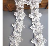 1,8 m Fleur Diamant Dentelle ruban 5 cm de largeur Style vintage Blanc garnitures Tissu brodée Applique à coudre Craft Mariage Robe de mariée embellissement Décoration de fête Vêtements à broder