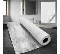 1,8 m² SXP Rouleau de revêtement mural autocollant 3D, 60 x 300 cm, panneau mural flexible, aspect pierre en béton, imperméable et isolant thermique, papier peint pour mur et plafond, béton gris clair