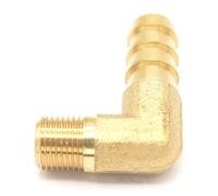 1/8" NPT Male x 3/8" Hose Barb Tail Elbow Brass Fuel Fitting Connector Adapter