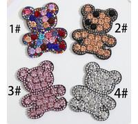 1-8 pièces set de nouveaux accessoires faits main en strass nounours DIY, chaussures de nounours à chaud, chapeaux, sacs, accessoires vestimentaires, livres de poche, autocollants décoratifs 1#couleur