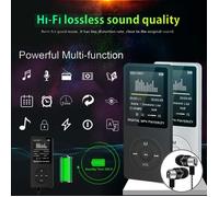 1.8 pouces portable Lecteur mp3/mp4 étudiant écran LCD lecteur de FM musique Jeux+Écouteurs - Noir