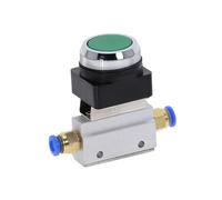 1/8" Threaded 2 Position 3 Way Flat Push Green Button Momentary Pneumatic Valve MOV-321PP Mechanical Switch NWPNLXEA(PC 10mm Fittings)