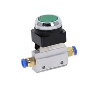 1/8" Threaded 2 Position 3 Way Flat Push Green Button Momentary Pneumatic Valve MOV-321PP Mechanical Switch NWPNLXEA(PC 8mm Fittings)