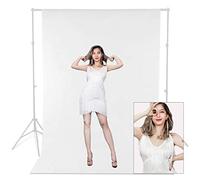 1.8 x 2.7 m Toile de Fond Blanc Studio Photo 100% Mousseline Pliable, White Backdrop pour Photographie, Vidéo et Télévision