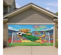 1,8 x 4 m 2026 motif chien de football doré couverture de porte de garage couverture couverture de porte de garage Match chiot sauver impression art mural intérieur extérieur décoration murale
